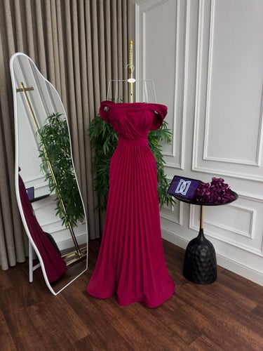 فستان سهره عنابي