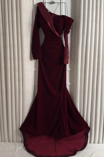 فستان سهره دم الغزال وكحلي