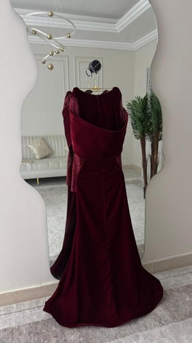 فستان سهره اسود واحمر وكحلي