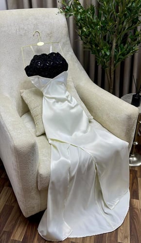 فستان سهره ابيض على اسود