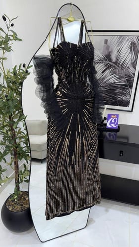 فستان سهره احمر و اسود و بيج