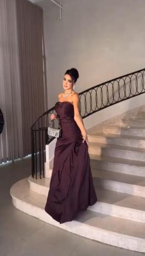 فستان سهره عنابي