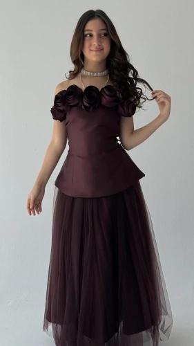 فستان سهره بني