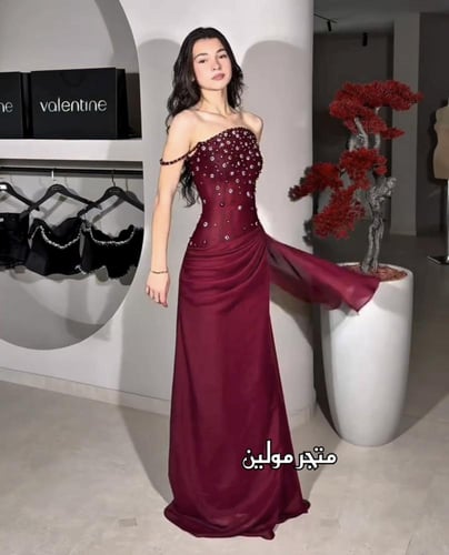 فستان باربي اسود و احمر متوفر لونين