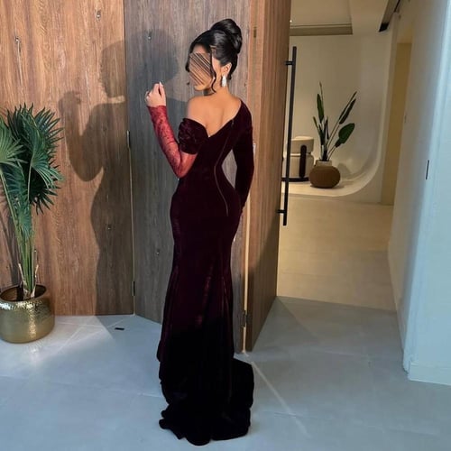 فستان سهره دم الغزال وكحلي