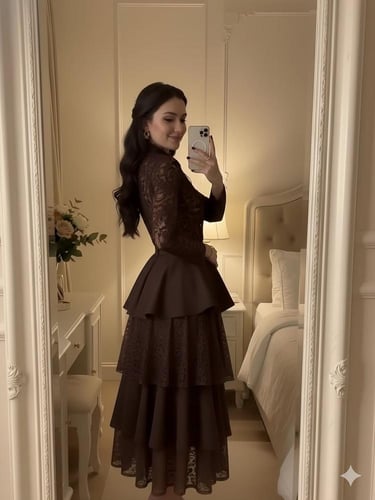 فستان سهره بني