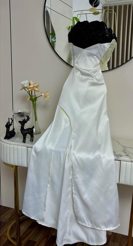 فستان سهره ابيض على اسود