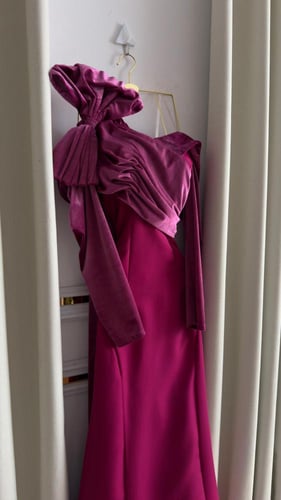 فستان سهره عنابي