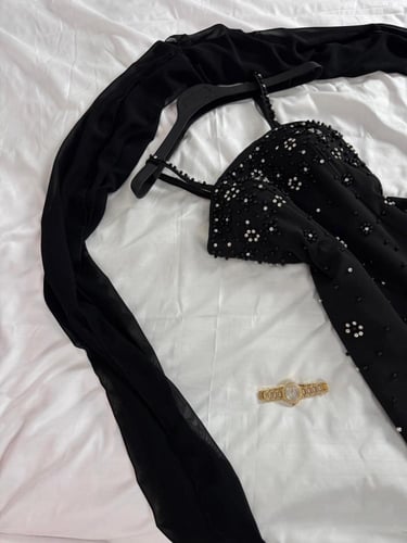 فستان باربي اسود و احمر متوفر لونين