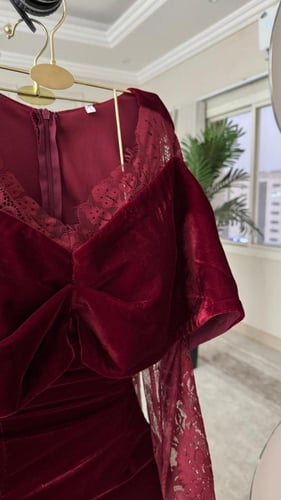 فستان سهره اسود واحمر وكحلي