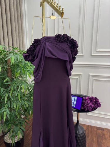 فستان سهره دم الغزال وبنفسجي