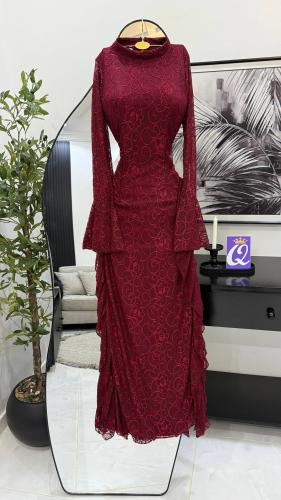 فستان سهره توتي و بني