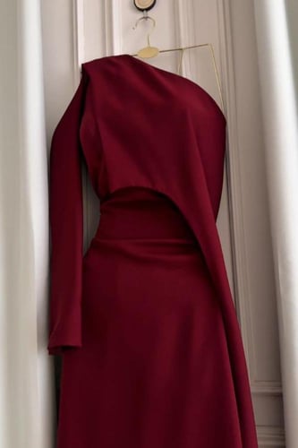 فستان سهره اسود واحمر