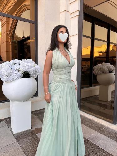 فستان سهره اخضر فاتح