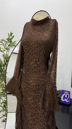 فستان سهره توتي و بني