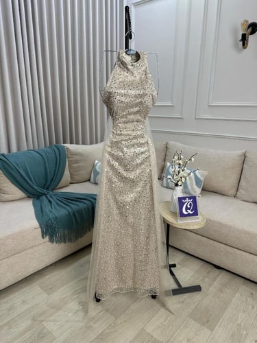 فستان سهره ابيض لمعه