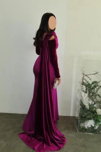 فستان سهره عنابي