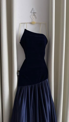 فستان سهره دم الغزال و ازرق واسود