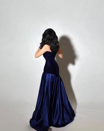 فستان سهره دم الغزال و ازرق واسود