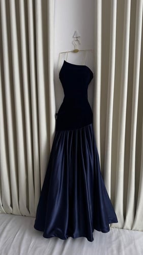 فستان سهره دم الغزال و ازرق واسود