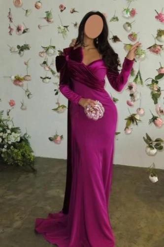 فستان سهره عنابي