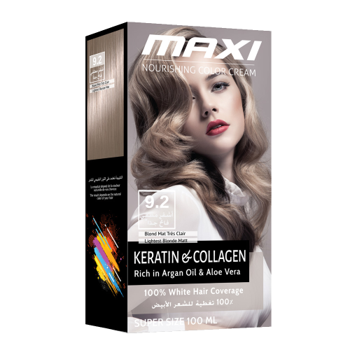 بوكس صبغة شعر ماكسي (رقم اللون 9.2 - أشقر مطفي فات...