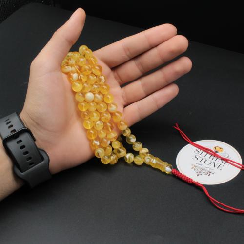 Natural amber round rosary 118 beads