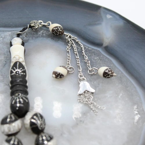 سبحة يسر مطعمة عاج وفضة _ الكركوشة فضة 925