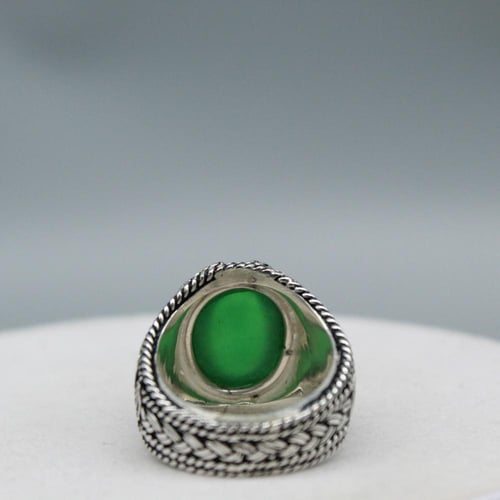 خاتم جاد بورمي طبيعي نقشة التنيين