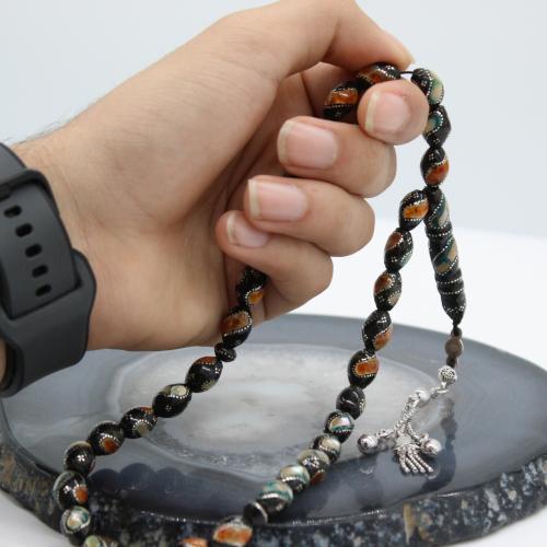 سبحة يسر مطعمة مرجان وكهرمان وصدف