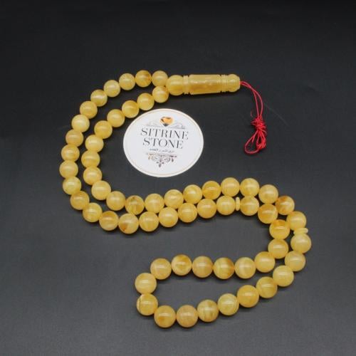 Natural amber round prayer beads 60 beads
