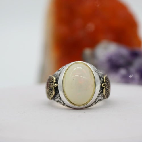 خاتم رجالي اوبال إثيوبي نقشة الاسد