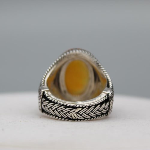 خاتم رجالي بحجر الاوبال الاثيوبي _فضة 950