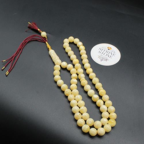 Natural amber round prayer beads 63 beads