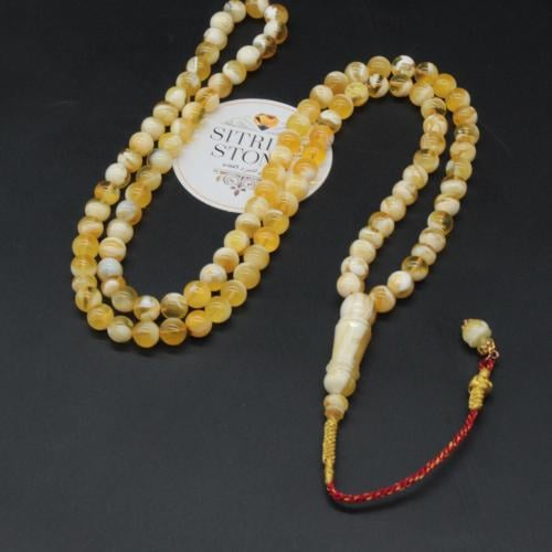 Natural amber round rosary 103 beads Khan Al Kahrab