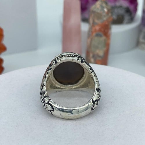 خاتم عقيق سليماني نقشة ميدوسا الأسطورية،