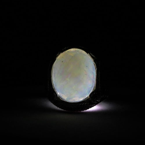 خاتم رجالي بحجرالاوبال الاثيوبي قص ماسي