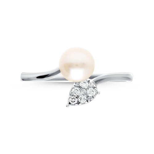 خاتم ألماس مزروع مخبريا ولؤلؤ "قطرة النقاء" – لمسة...