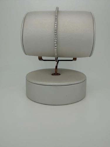 أسوارة تنس ثابتة/واقفة – ذهب أبيض 18 قيراط مرصعة ب...