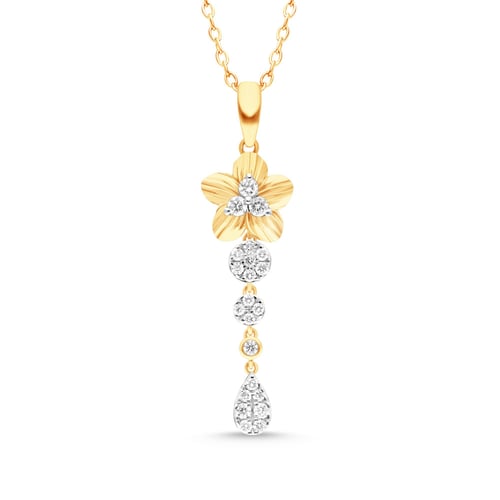 قلادة Blossom Charm – فضة عيار 925 مطلية بالذهب ال...