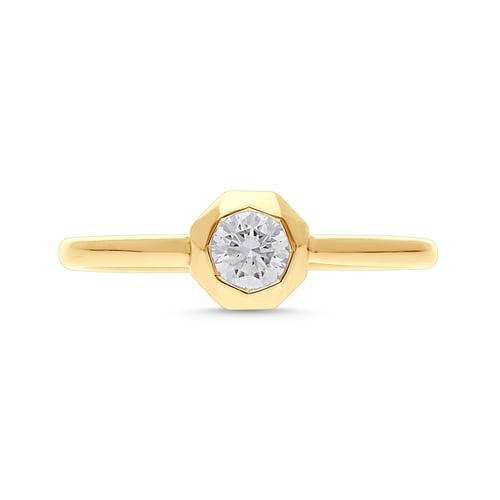 خاتم Octa Shine – فضة عيار 925 مطلية بالذهب الأصفر...