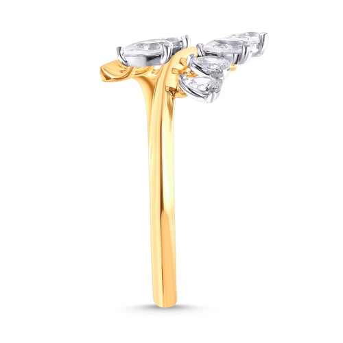 خاتم Petal Harmony – فضة عيار 925 مطلية بالذهب الأ...