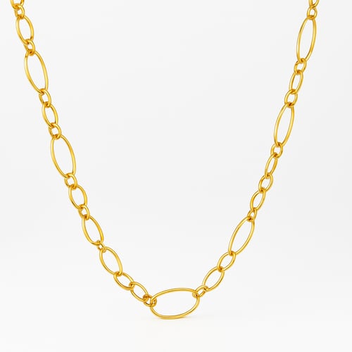 عقد أناقة السلاسل – فضة 925 مطلي بماء الذهب بتصميم...