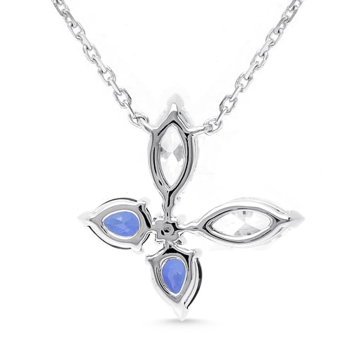 قلادة الأميرات بالزفير – ذهب أبيض 18 قيراط مرصعة ب...