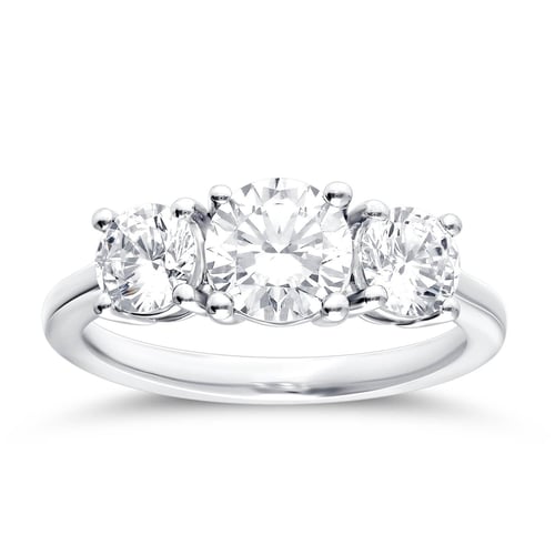 خاتم ألماس ثلاثي من مجوهرات لفوري – ذهب أبيض 18 قي...