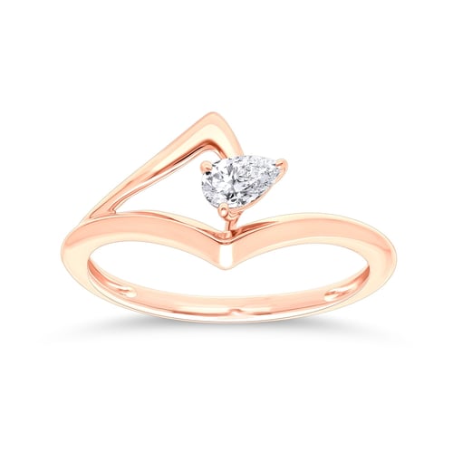 خاتم ذهب روز 18 قيراط مرصع ألماس مخبري 0.19 قيراط...