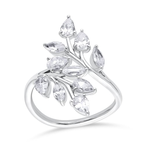 خاتم ألماس مزروع مخبريا "تاج الأوراق" – تصميم فاخر...