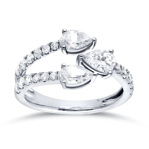 خاتم ألماس "تناغم القطرتين" – تصميم فاخر بأحجار كم...