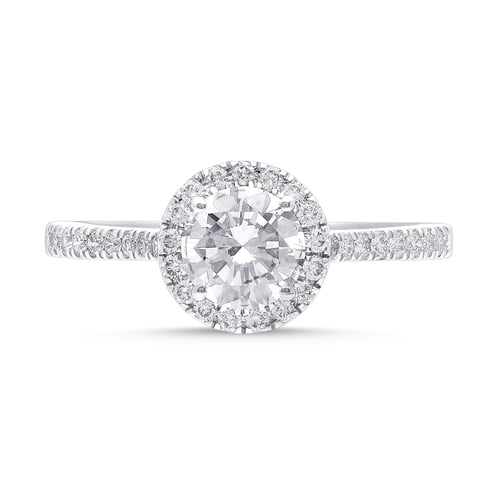 خاتم ألماس مخبري هالة من مجوهرات لفوري – ذهب أبيض...