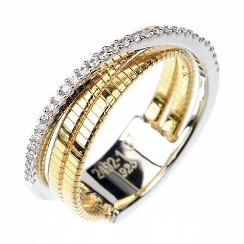 خاتم Duo Elegance – فضة عيار 925 باللونين الأبيض و...